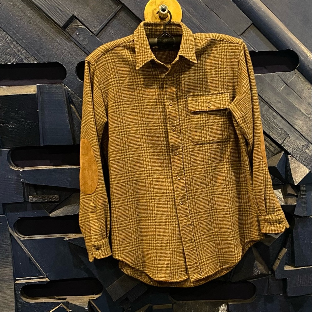 Vintage Ralph Lauren BRADDOCK 100% wool tweed Shirt size L